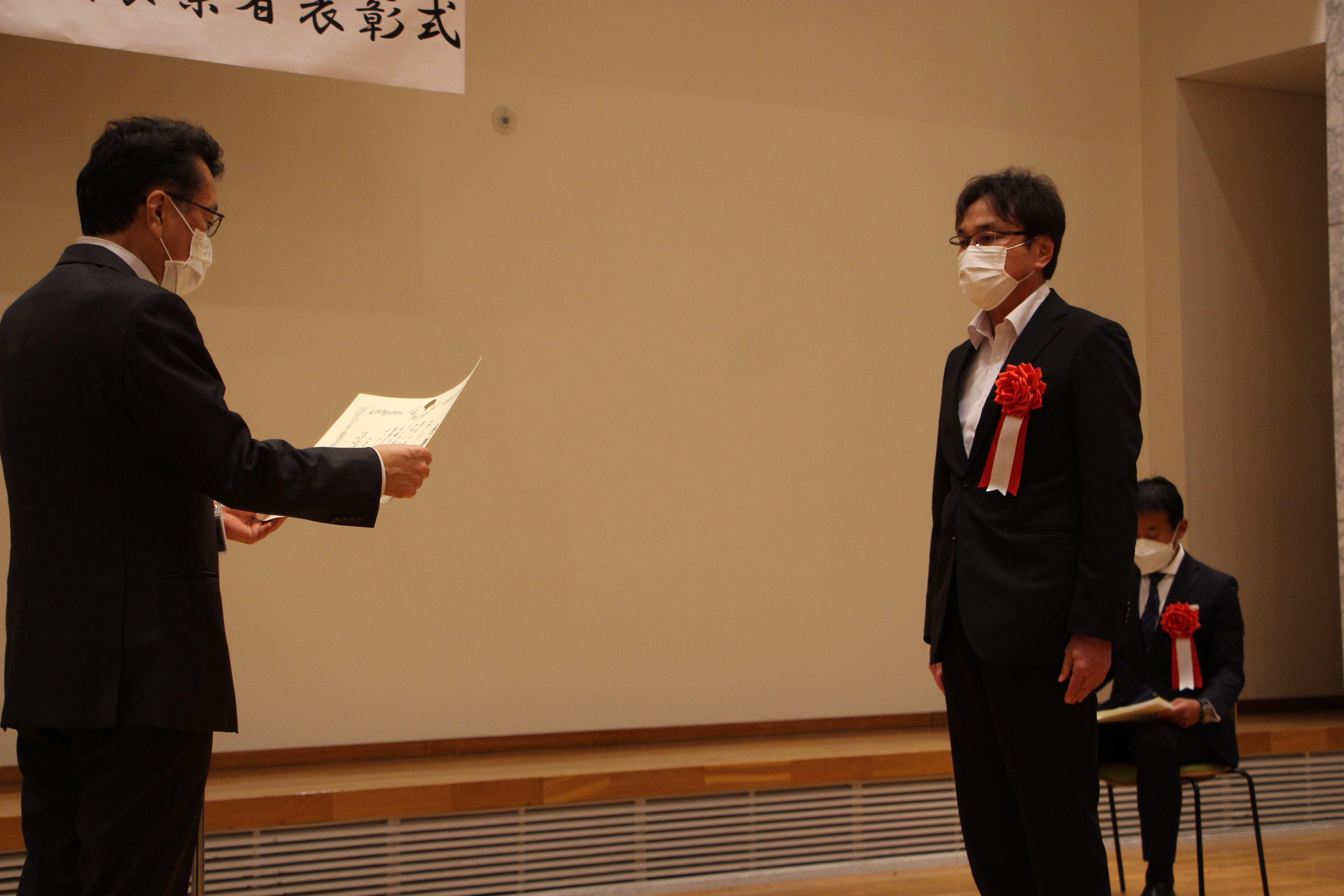 表彰式の様子（山田社長）